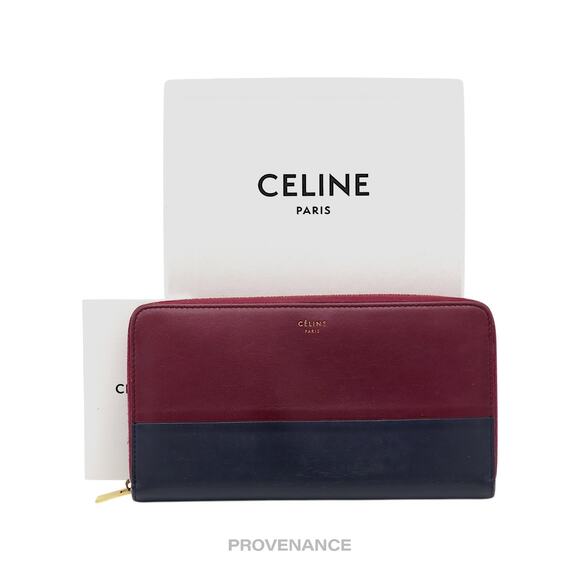 🔴 Celine Multifunction Zip Long Wallet - Red Navy Leather - Picture 1 of 13
